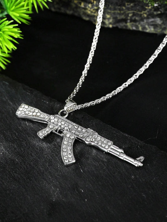 Iced-Out AK Pendant Necklace